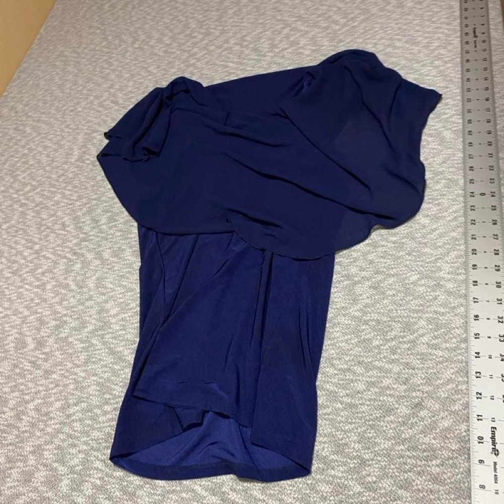 Lollol  blue blouse with a flowy, elegant design women 2XL. SKU-B399